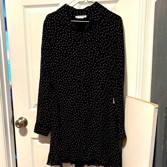 Reformation Black and Gold Polka Dot Midi Dress - Picture 1 of 3